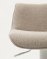 Sgabello Zenda in ciniglia beige e acciaio bianco opaco 81-102 cm