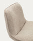 Sgabello Zenda in ciniglia beige e acciaio bianco opaco 81-102 cm