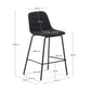 Sgabello Zunilda in ciniglia nera e acciaio con finiture nero opaco altezza 65 cm