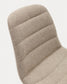Sgabello Zunilda in ciniglia beige e acciaio con finiture bianco opaco altezza 65 cm