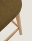 Sgabello Helda in ciniglia verde e massello di quercia 65 cm