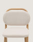 Sgabello Helda in ciniglia beige e massello di quercia 65 cm