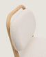 Sgabello Helda in ciniglia beige e massello di quercia 65 cm