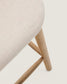 Sgabello Helda in ciniglia beige e massello di quercia 65 cm