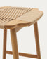 Sgabello Enit in corda di carta beige e legno massiccio di rovere rifinitura naturale 65 cm