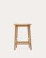 Sgabello Enit in corda di carta beige e legno massiccio di rovere rifinitura naturale 65 cm