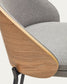 Sgabello Eamy in ciniglia grigio chiaro impiallacciato frassino finitura naturale, metallo nero 65 cm