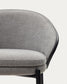 Sgabello Eamy in ciniglia grigio chiaro impiallacciato frassino finitura nera, metallo nero 65 cm