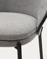 Sgabello Eamy in ciniglia grigio chiaro impiallacciato frassino finitura nera, metallo nero 65 cm