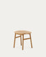 Sgabello Enit in corda di carta beige e legno massiccio di rovere rifinitura naturale 43 cm