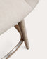 Sgabello Konna beige e gambe in legno massello di frassino finitura scura 65 cm