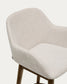 Sgabello Konna beige e gambe in legno massello di frassino finitura scura 65 cm