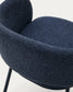 Sedia Maina in ciniglia spessa blu e gambe in acciaio con finitura blu