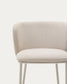Sgabello Ciselia in ciniglia beige e acciaio beige altezza 65 cm
