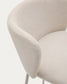 Sgabello Ciselia in ciniglia beige e acciaio beige altezza 65 cm