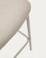 Sgabello Ciselia in ciniglia beige e acciaio beige altezza 65 cm