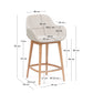Sgabello Konna beige e gambe in legno massello di frassino finitura chiara 65 cm
