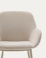 Sedia Konna beige e gambe in acciaio con finitura verniciata beige