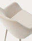 Sedia Konna beige e gambe in acciaio con finitura verniciata beige