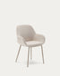 Sedia Konna beige e gambe in acciaio con finitura verniciata beige