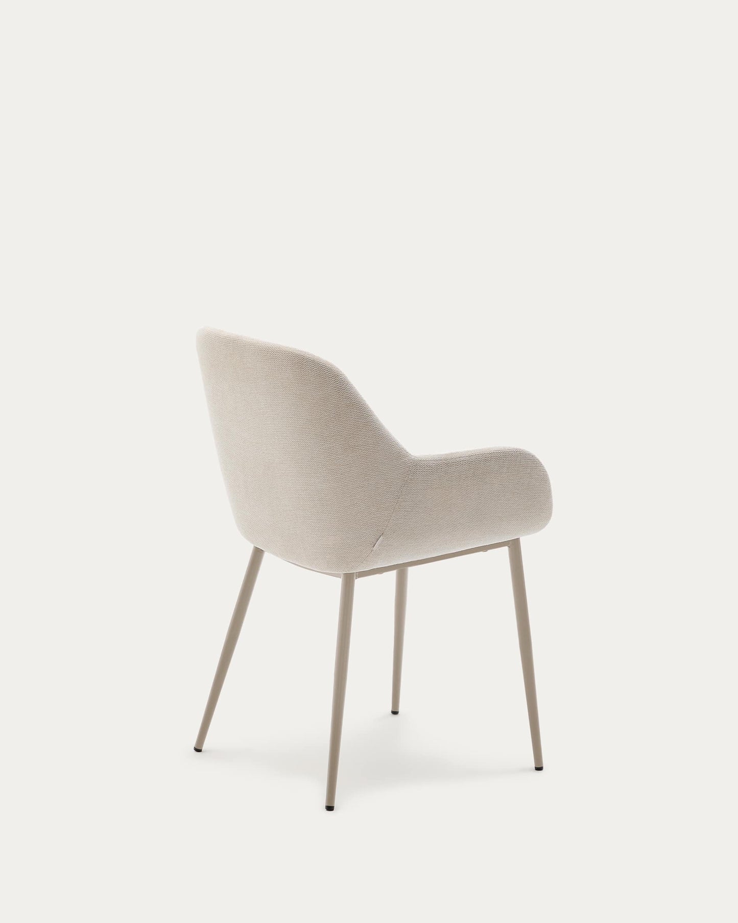 Sedia Konna beige e gambe in acciaio con finitura verniciata beige