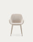 Sedia Konna beige e gambe in acciaio con finitura verniciata beige