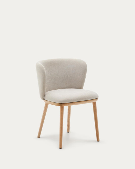 Sedia Ciselia cignilia beige legno di frassino finitura tono naturale
