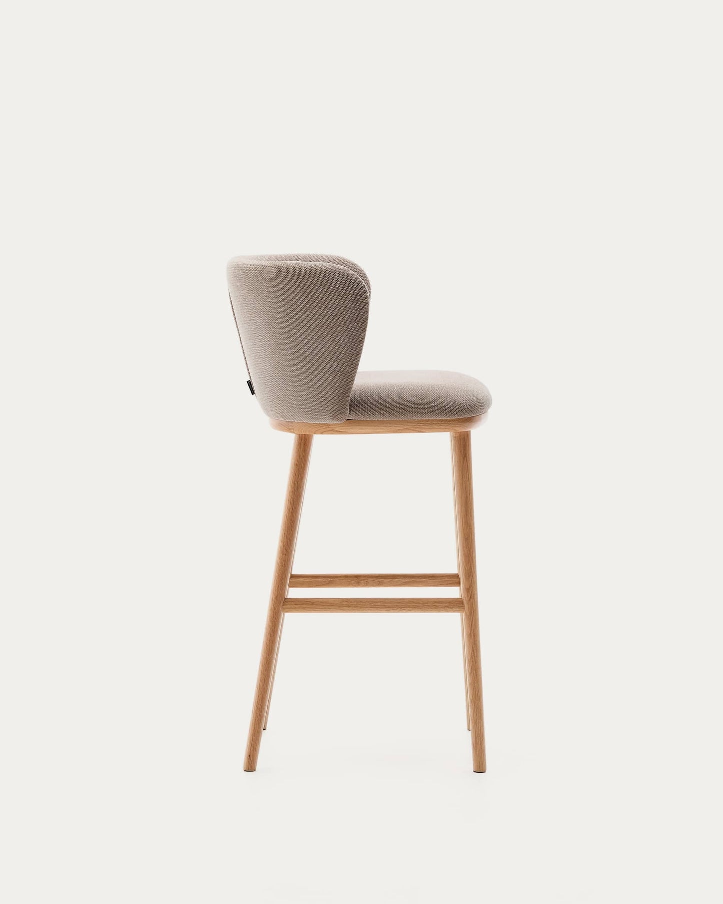 Sgabello Ciselia ciniglia marrone legno di frassino finitura tono naturale 75 cm