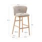 Sgabello Ciselia ciniglia beige legno di frassino finitura tono naturale 75 cm