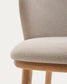 Sgabello Ciselia ciniglia beige legno di frassino finitura tono naturale 75 cm