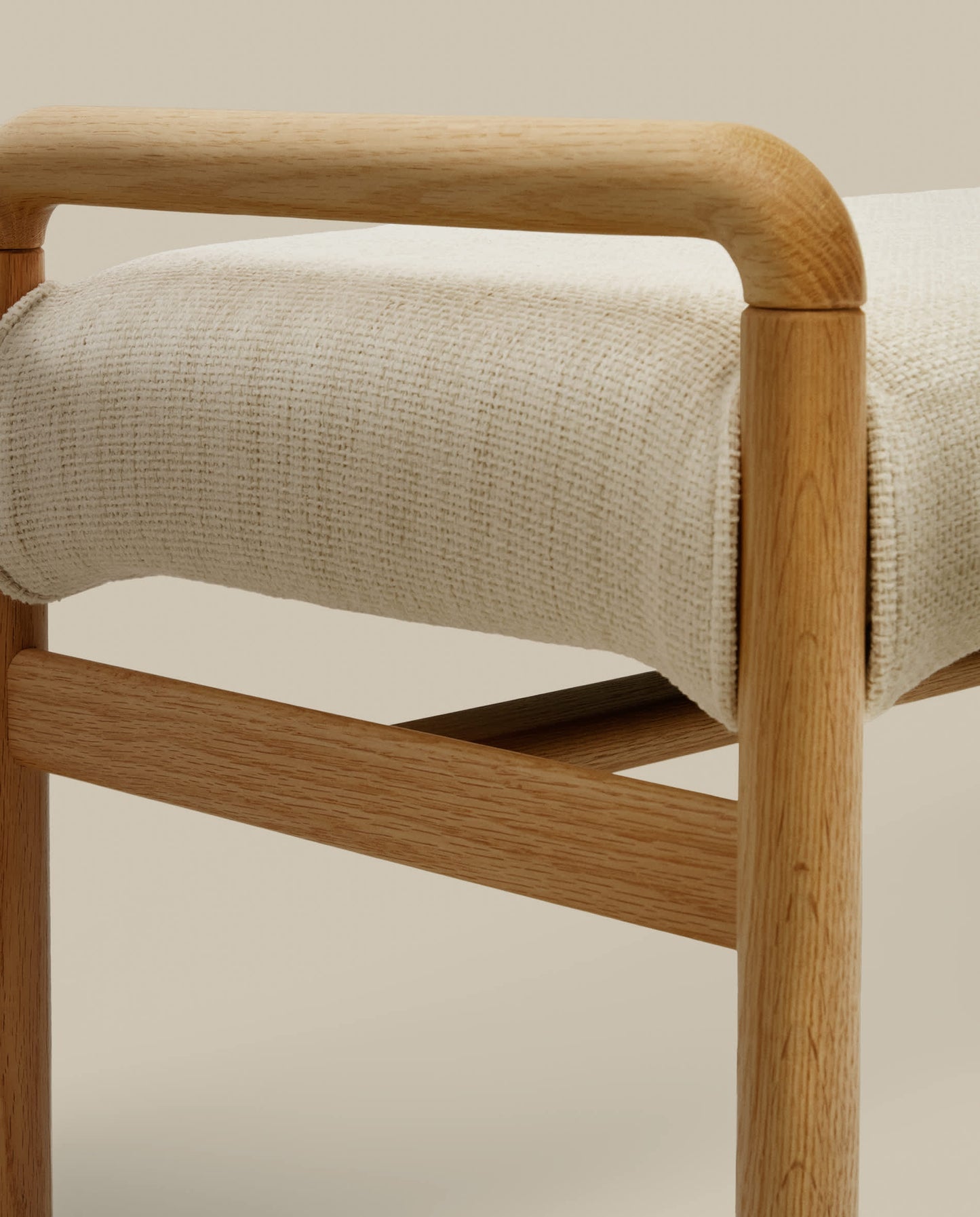 Panca Macaret sfoderabile legno massiccio di rovere finitura naturale 120 cm
