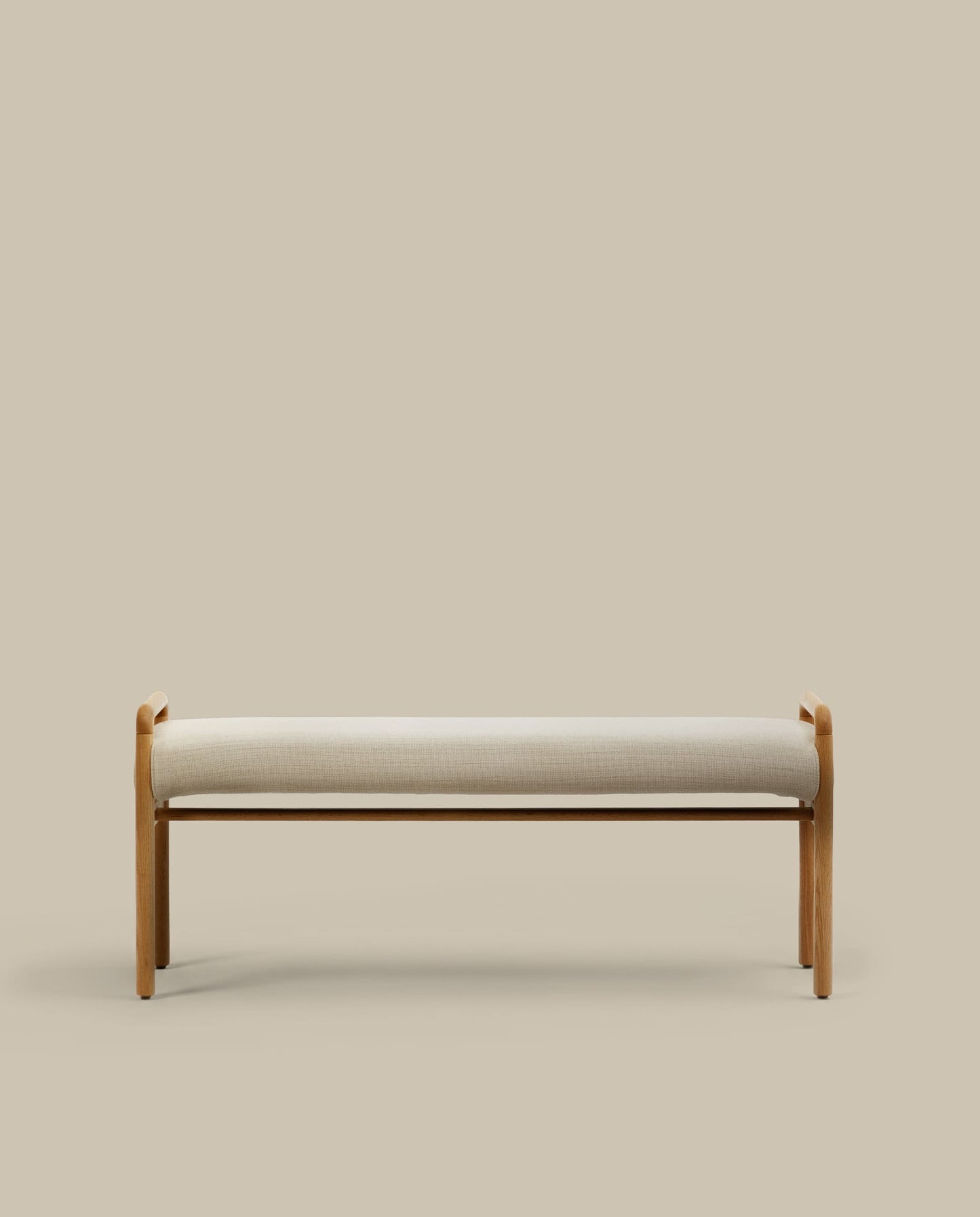 Panca Macaret sfoderabile legno massiccio di rovere finitura naturale 120 cm