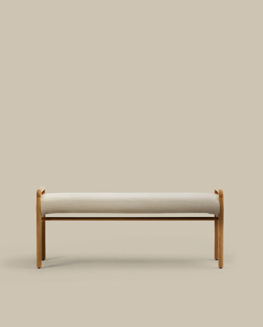 Panca Macaret sfoderabile legno massiccio di rovere finitura naturale 120 cm