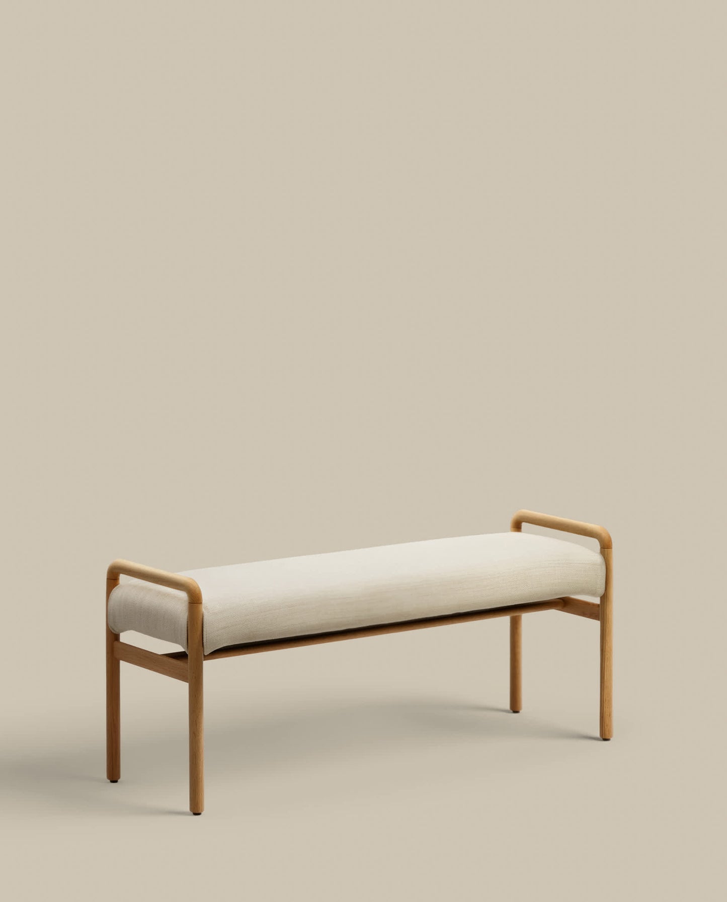 Panca Macaret sfoderabile legno massiccio di rovere finitura naturale 120 cm