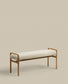 Panca Macaret sfoderabile legno massiccio di rovere finitura naturale 120 cm