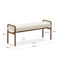 Panca Macaret sfoderabile legno massiccio di rovere finitura in noce 120 cm