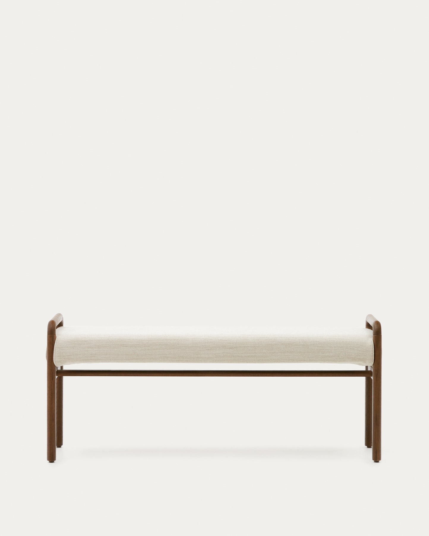 Panca Macaret sfoderabile legno massiccio di rovere finitura in noce 120 cm