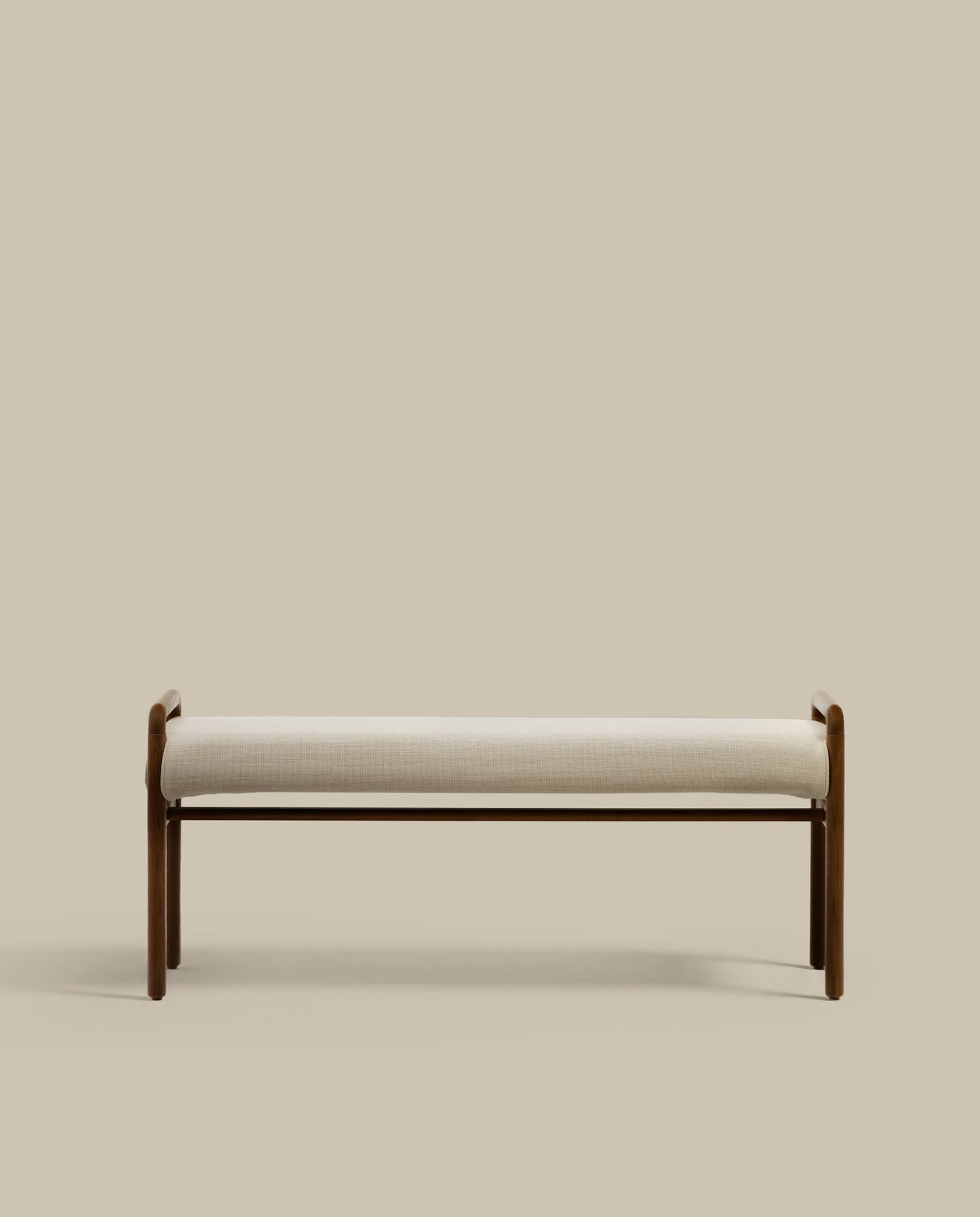 Panca Macaret sfoderabile legno massiccio di rovere finitura in noce 120 cm