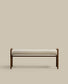 Panca Macaret sfoderabile legno massiccio di rovere finitura in noce 120 cm