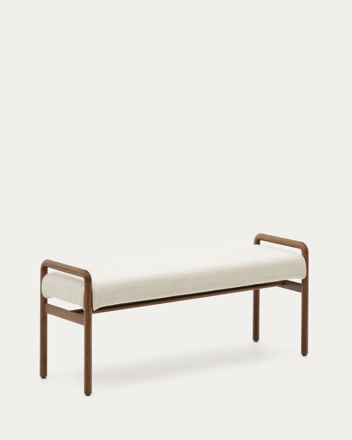 Panca Macaret sfoderabile legno massiccio di rovere finitura in noce 120 cm