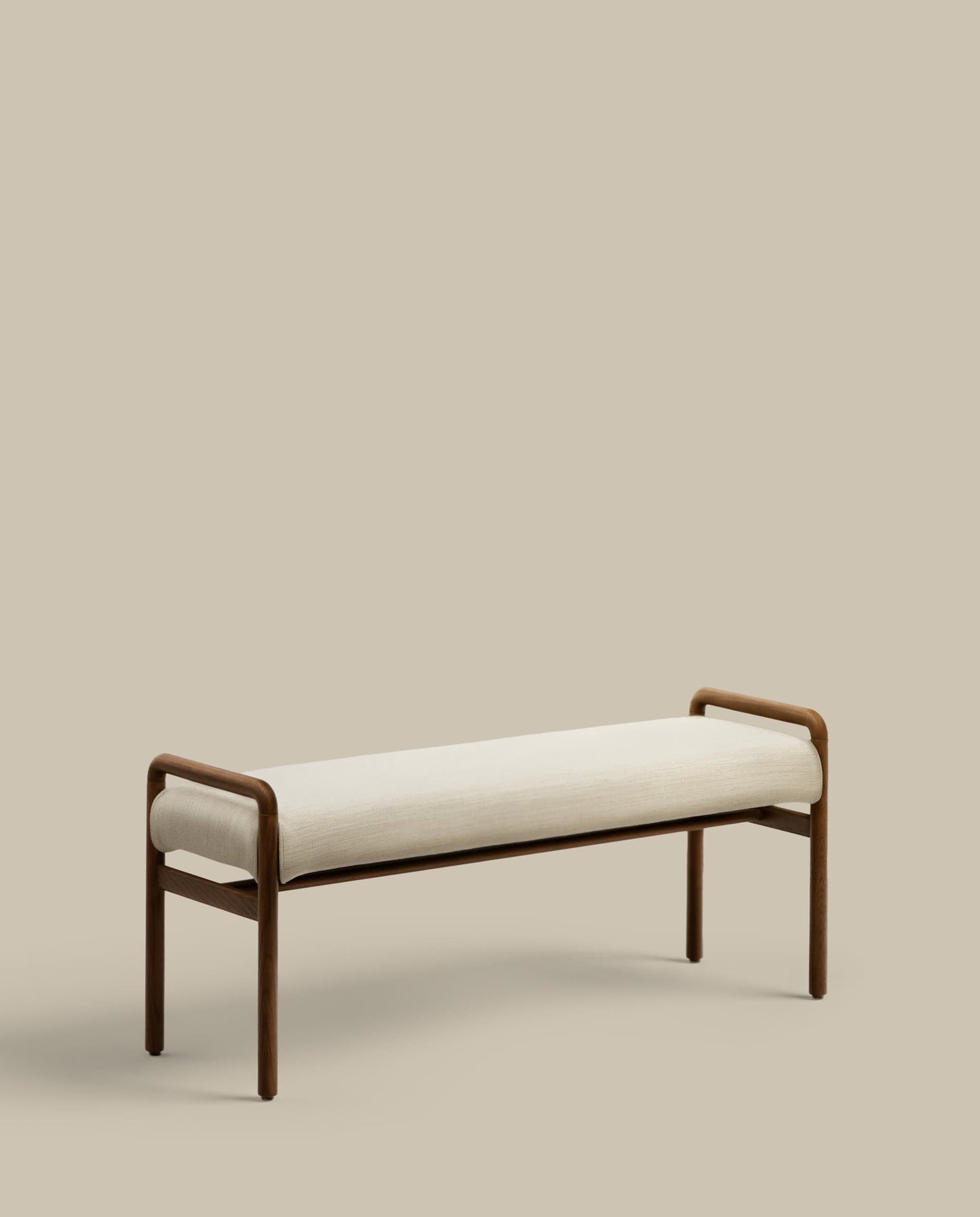 Panca Macaret sfoderabile legno massiccio di rovere finitura in noce 120 cm