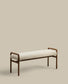Panca Macaret sfoderabile legno massiccio di rovere finitura in noce 120 cm