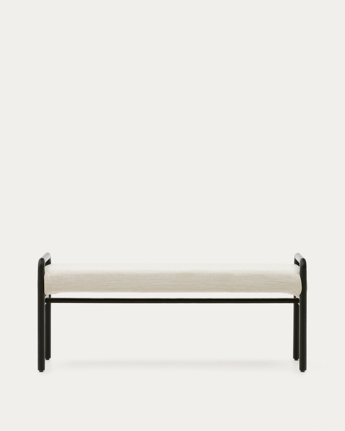 Panca Macaret sfoderabile legno massiccio di rovere finitura in nero 120 cm