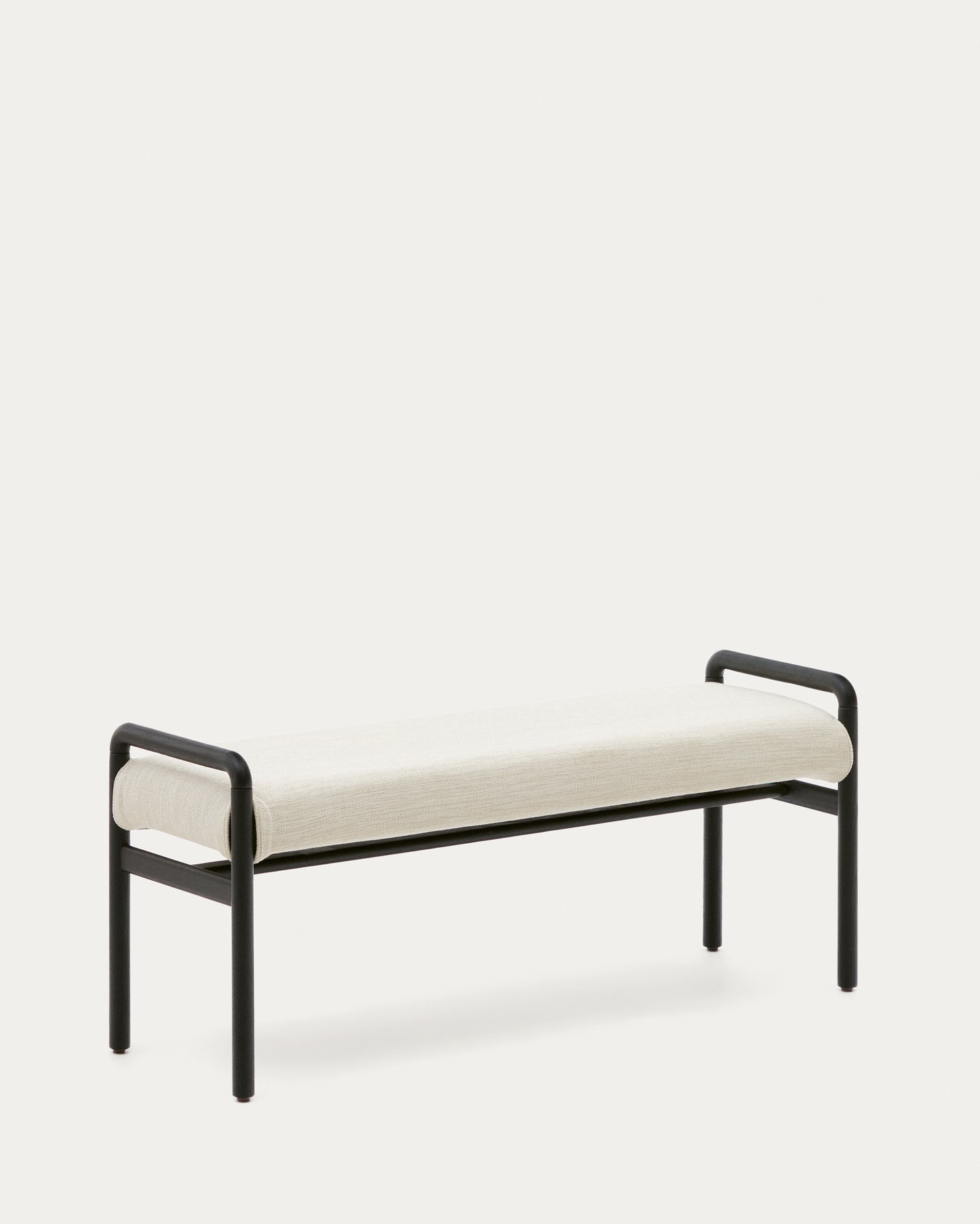 Panca Macaret sfoderabile legno massiccio di rovere finitura in nero 120 cm