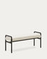 Panca Macaret sfoderabile legno massiccio di rovere finitura in nero 120 cm