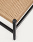 Panca Zaide in legno massiccio di rovere con finitura in nero e seduta in corda 120 cm