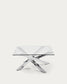 Tavolino Kamido 90 x 90 cm piano vetro gambe metallo