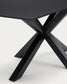 Tavolo Argo in vetro nero con gambe in acciaio finitura nera 200 x 100 cm