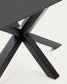 Tavolo Argo in vetro nero con gambe in acciaio finitura nera 160 x 90 cm