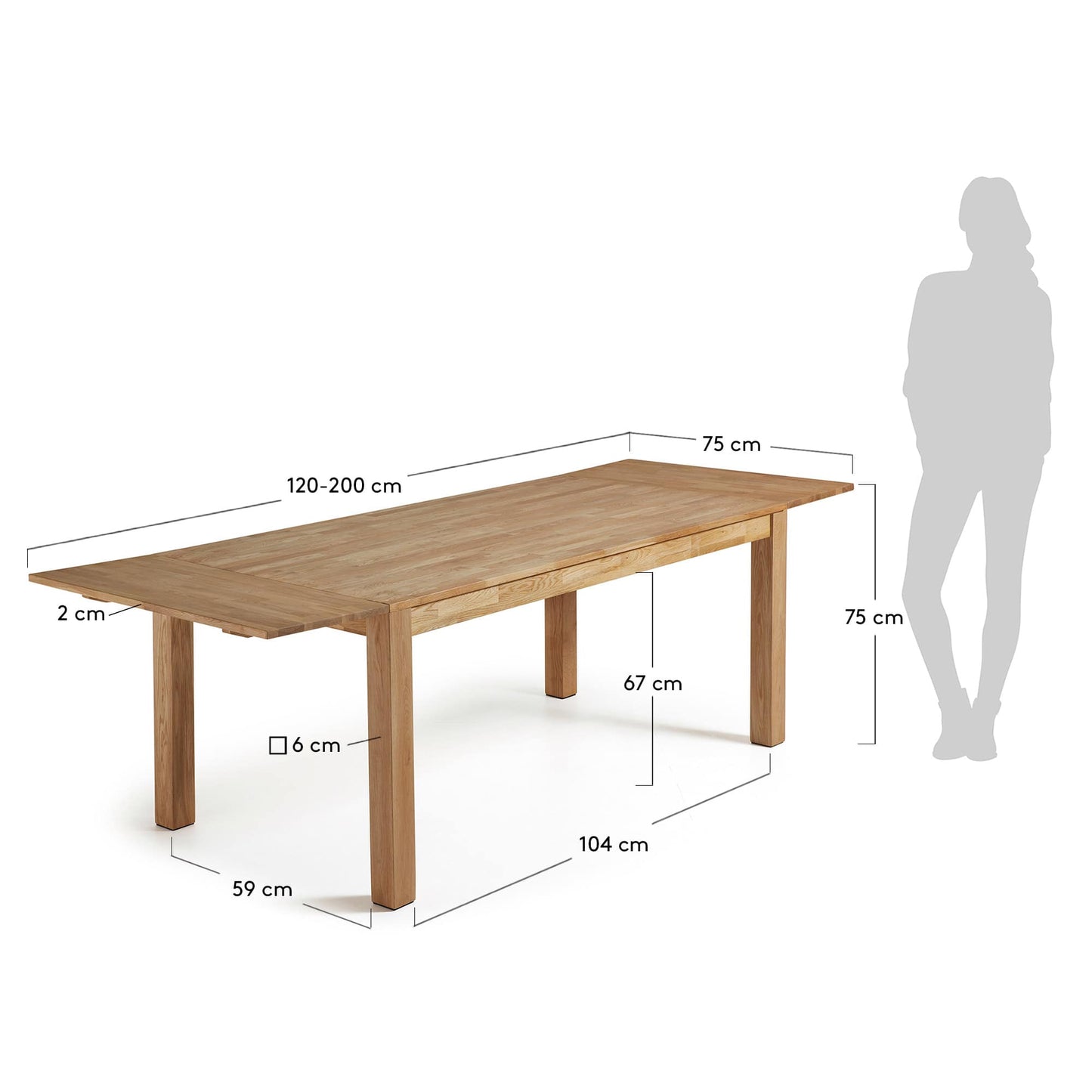 Tavolo allungabile Isbel 120 (200) x 75 cm